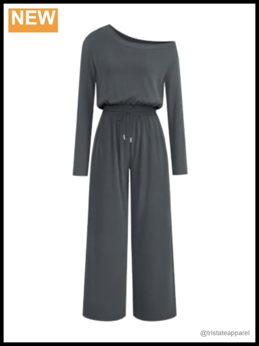 Womens Wide Leg Off Shoulder Jumpsuit Long Sleeve One Piece Pockets